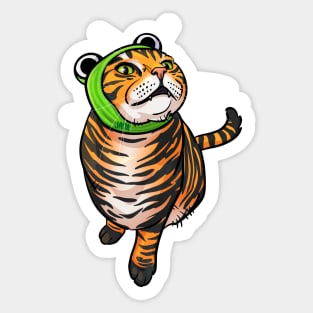 Tiger Tabby Frog Hat Sticker